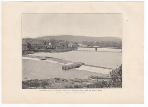 Up-stream view of Rogers Fishway on Susquehanna River at Binghamton